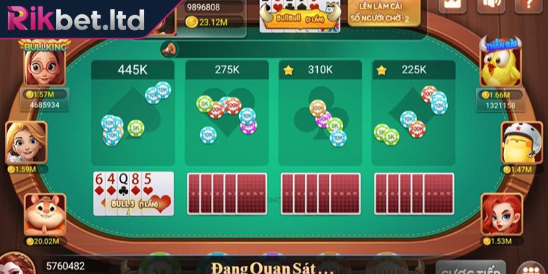 Các bước cơ bản khi thực hiện cách chơi bài Bull Bull RIKBET